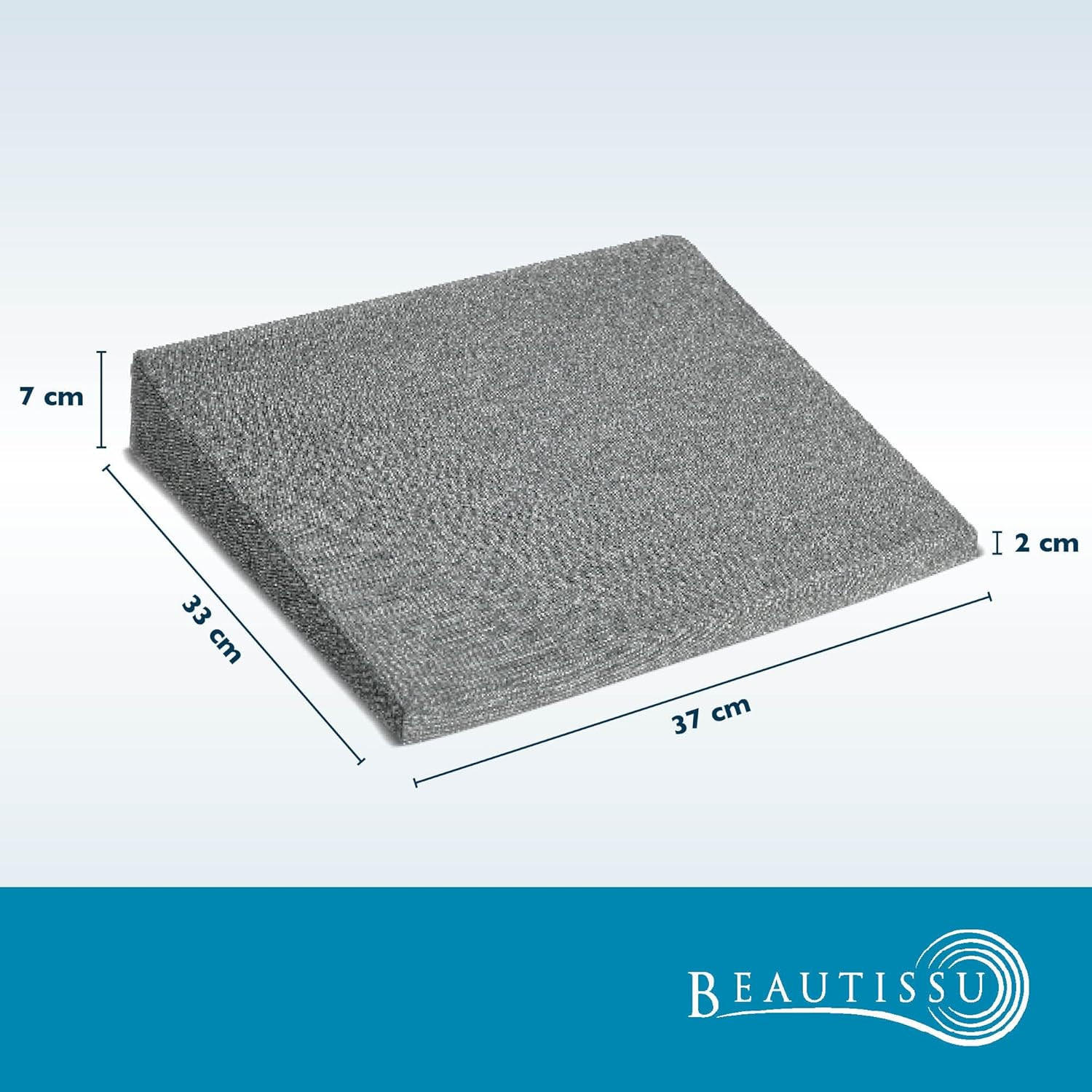 SITZKEILKISSEN BeauErgo 37/33,5 cm Hellgrau - Hellgrau, Textil (37/33/7cm) - Beautissu 