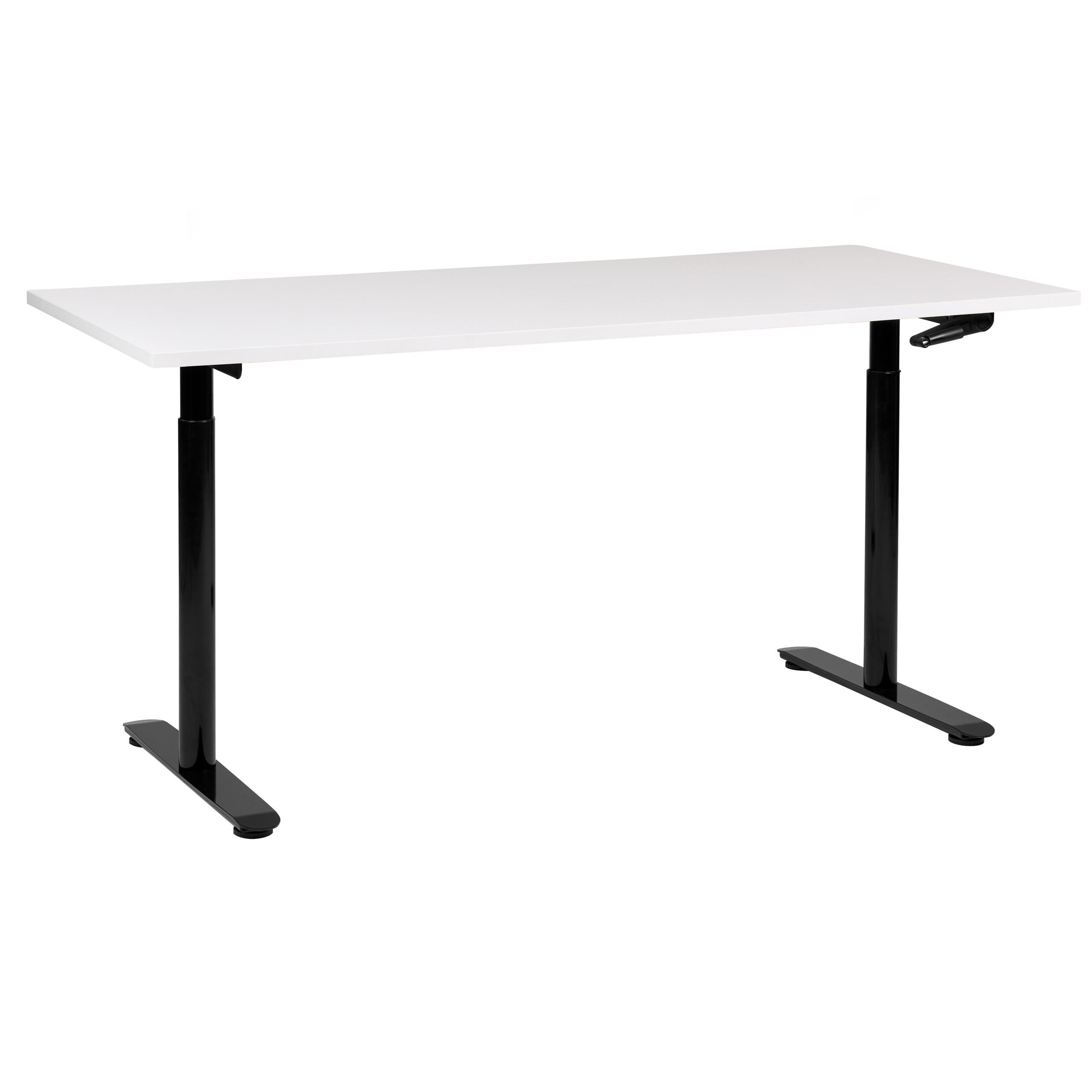 SCHREIBTISCH weißschwarz 160/72 cm manuell höhenverstellbar Destin IV - Schwarz/Weiß, Holz (72/160/74cm) - Beliani