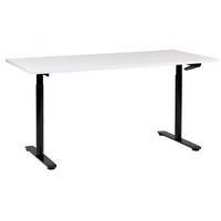 SCHREIBTISCH weißschwarz 160/72 cm manuell höhenverstellbar Destin IV - Schwarz/Weiß, Holz (72/160/74cm) - Beliani