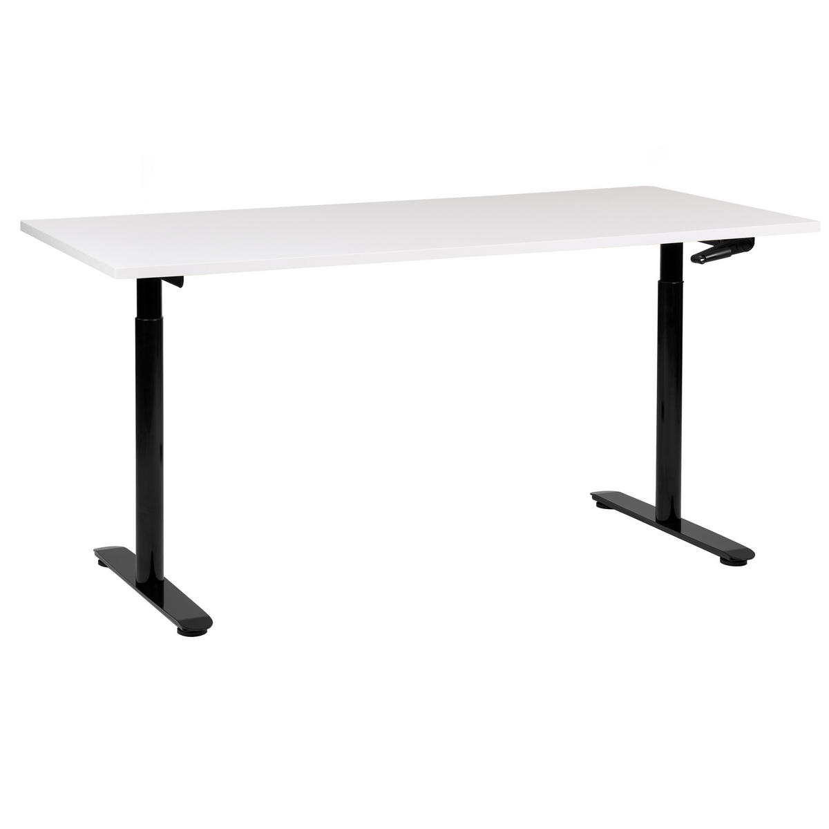 SCHREIBTISCH weißschwarz 160/72 cm manuell höhenverstellbar Destin IV - Schwarz/Weiß, Holz (72/160/74cm) - Beliani