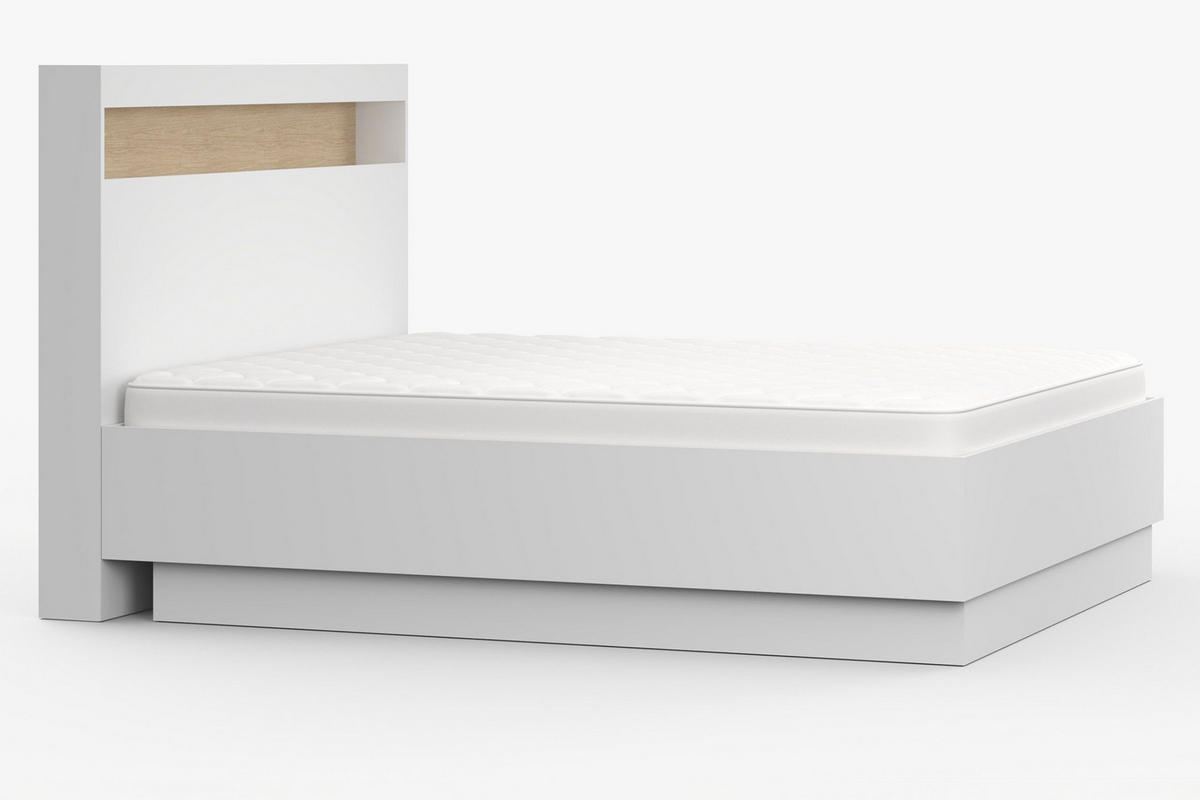 BETT SAVI 160/200 cm in Weiß - Weiß, Holzwerkstoff (160/200cm) - Deine Möbel 24