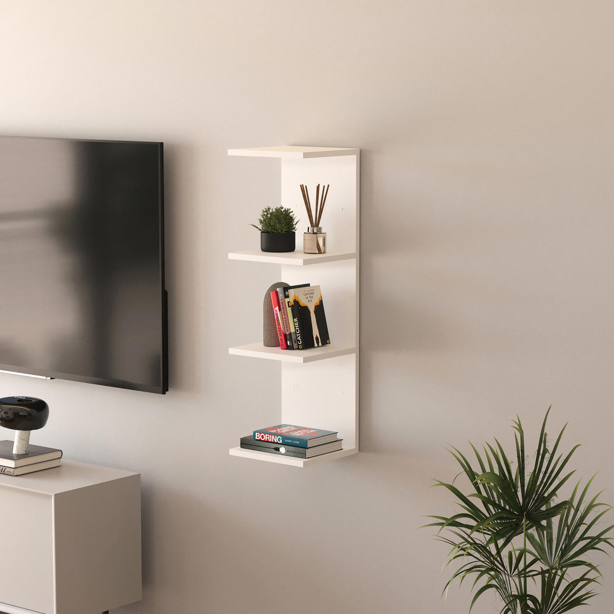 WANDREGAL Surahammar - Weiß, Holzwerkstoff (30/95/28cm) - [en.casa]