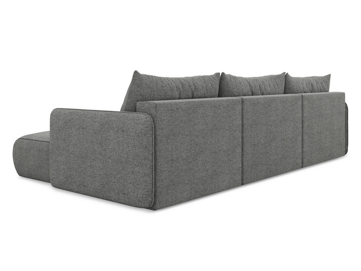 WOHNLANDSCHAFT Chenille Stoff Grau - Schieferfarben/Schwarz, Kunststoff/Textil (290/86/148cm) - Makamii