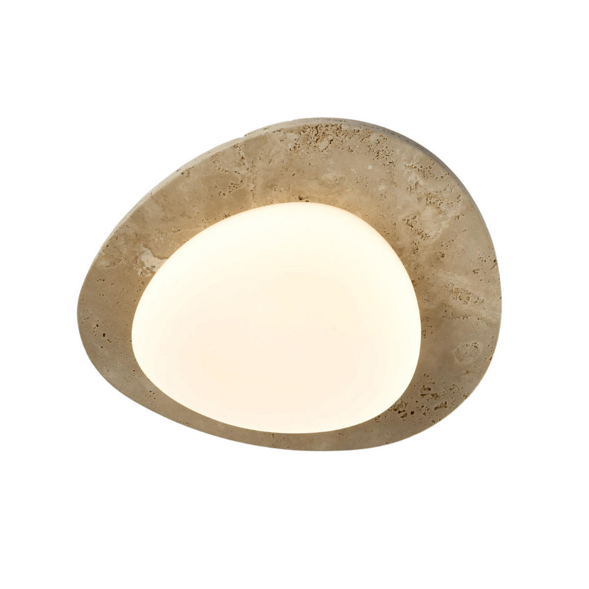 DECKENLEUCHTE Nyméria, Beige, weiß und Messing, 32cm - Beige, Metall (32/29/32cm) - KOSILUM