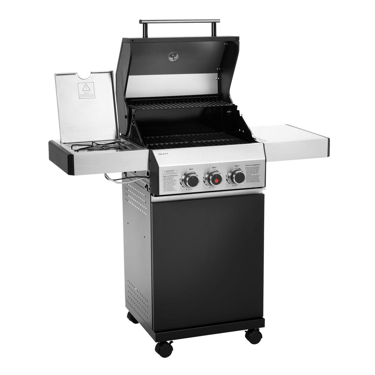 GASGRILL BLACK 2+1 - Schwarz, Metall (50/115/116cm) - TAINO