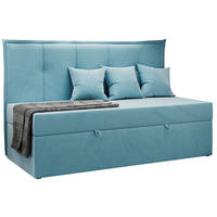 BOXBETT BANCO 90/200 Blau Velvet - H3 - Blau, Holz/Textil (90/200cm) - MKS