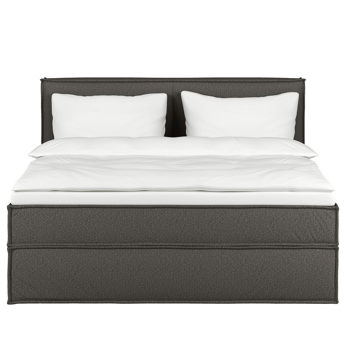 BOXSPRINGBETT mit Kopfteil - Premium - Braun, Textil (180/200cm) - home24