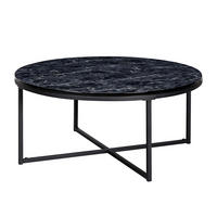 COUCHTISCH rund DEVRAN Holz - Schwarz, Holzwerkstoff (80/80/36cm) - tinkaro