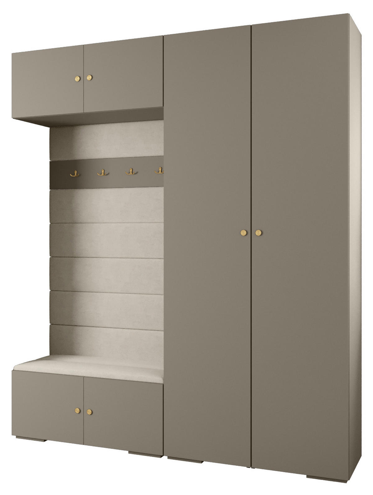 GARDEROBEN-SET 236,7/200/47 - Kaschmir/Goldfarben, Holz/Kunststoff (200/236.7/47cm) - Abiks Möbel