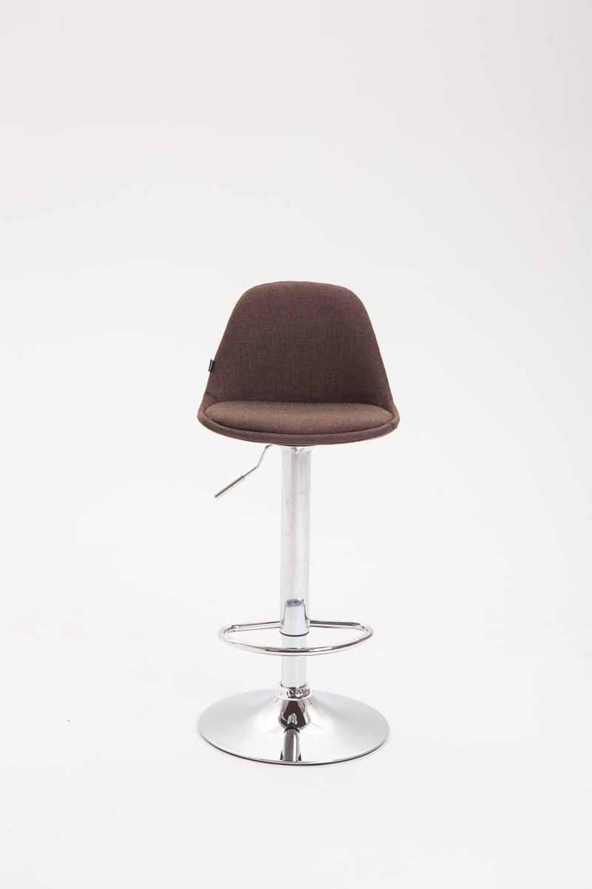 BARHOCKER Stoff braun - Chromfarben/Braun, Textil/Metall (39/82/43cm) - CLP