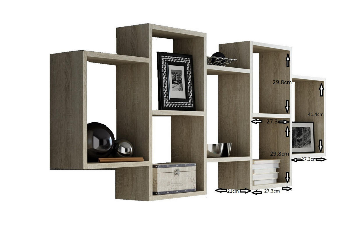 WANDREGAL Polon BIS Sonoma Eiche 147/21/65 cm - Sonoma Eiche, Holzwerkstoff (147/65/21cm) - Matkam Möbel