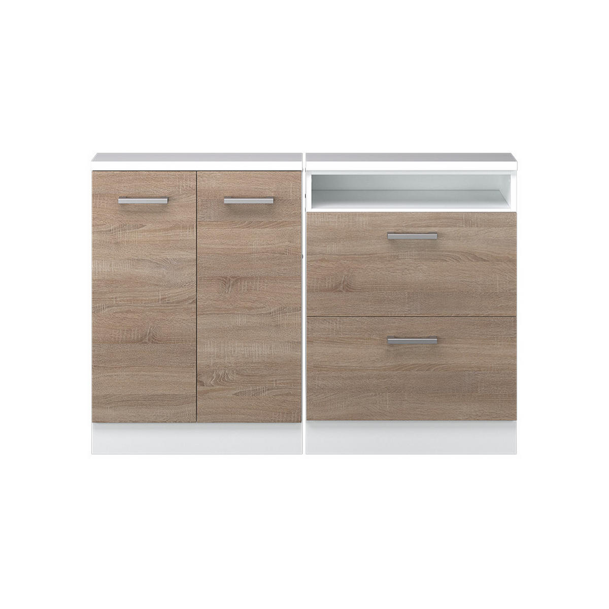 KUCHYŇSKÁ SKŘÍŇKA POD ŠIKMOU STŘECHU R-Line Sonoma/bílá - bílá/Sonoma dub, kompozitní dřevo (120/81.6/46cm) - Vicco