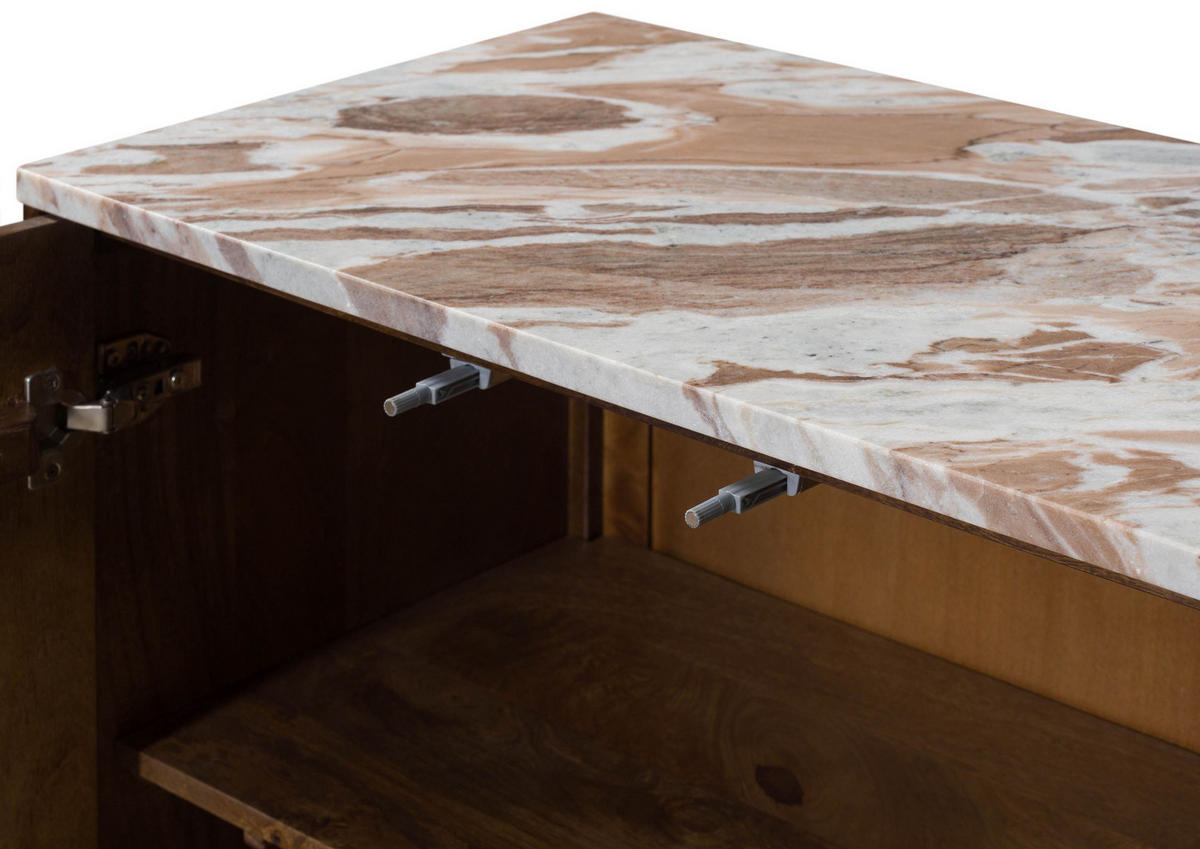 SIDEBOARD Mango 160x45x85 braun lackiert LUGANO #201 - Braun, Holz (160/85/45cm) - Massivmoebel24
