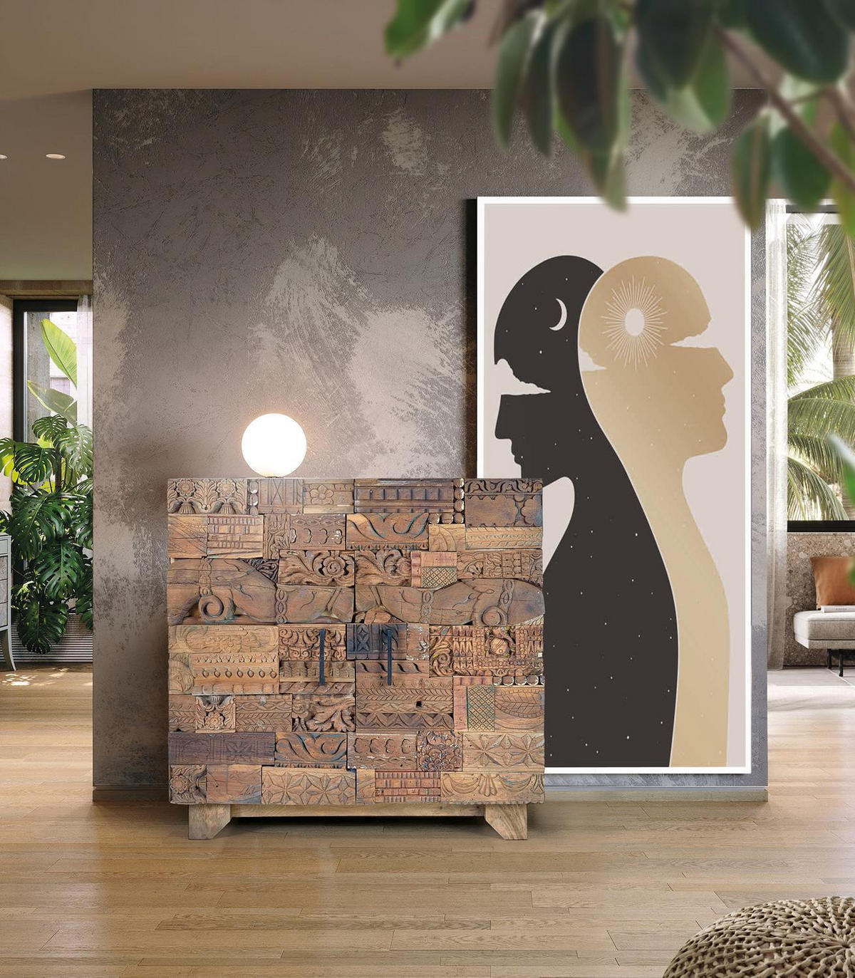 SIDEBOARD aus Mangoholz und recyceltem Holz - Braun, Holz (50/90/90cm) - Giner y Colomer