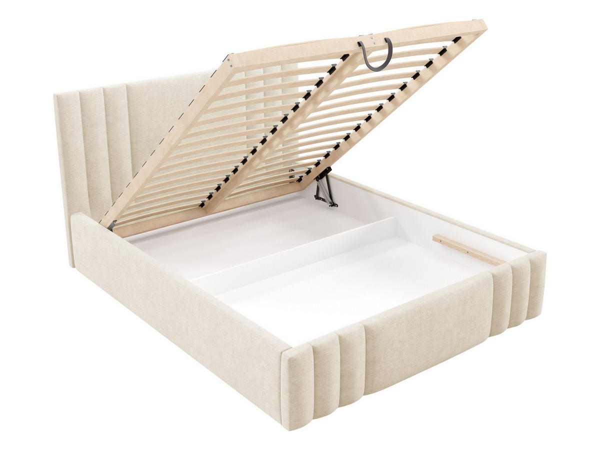 POLSTERBETT Ribo - Creme, Holz/Textil (140/200cm) - MIRJAN24