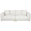 3-SITZER-SOFA cremeweiß mit Kissen Luvos - Hellbraun/Weiß, Textil (220/75/104cm) - Beliani