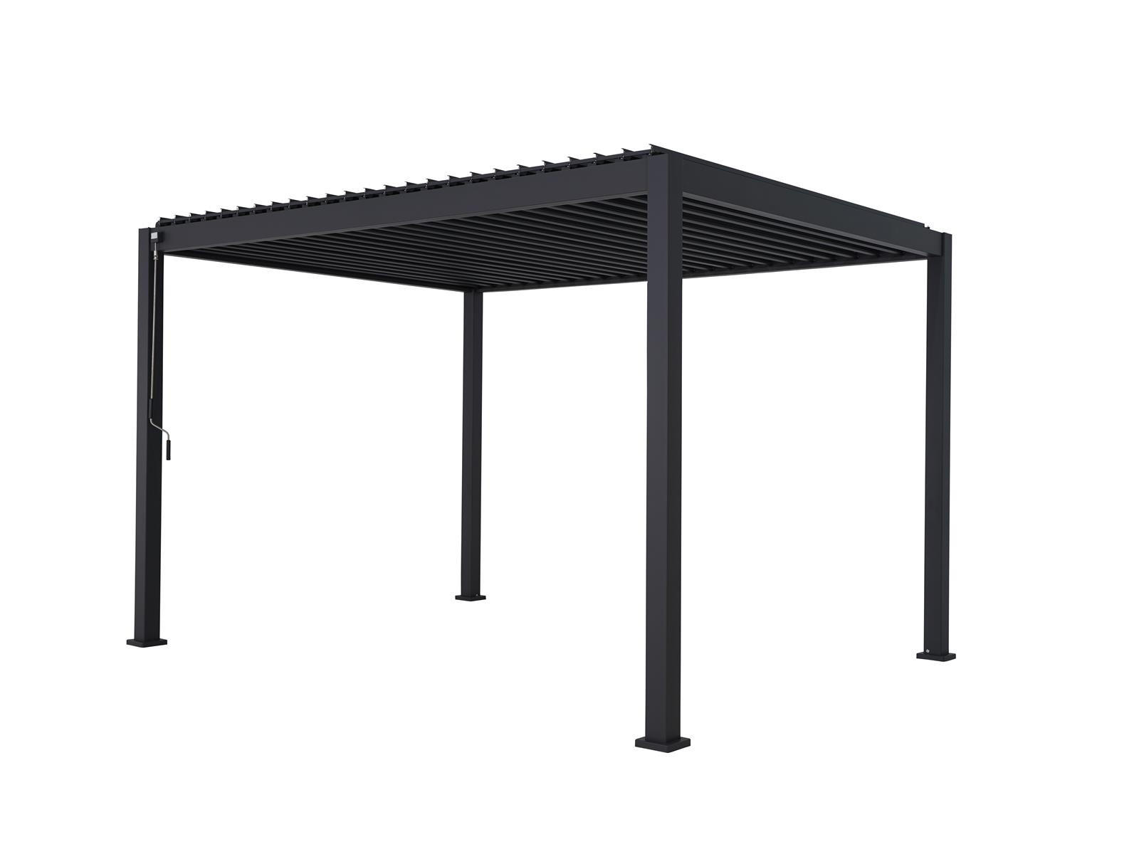 LAMELLENDACH-PERGOLA Mirador Deluxe 3x3,6 m Anthrazit Aluminium - Grau, Kunststoff (360/250/300cm) - Green Spirit