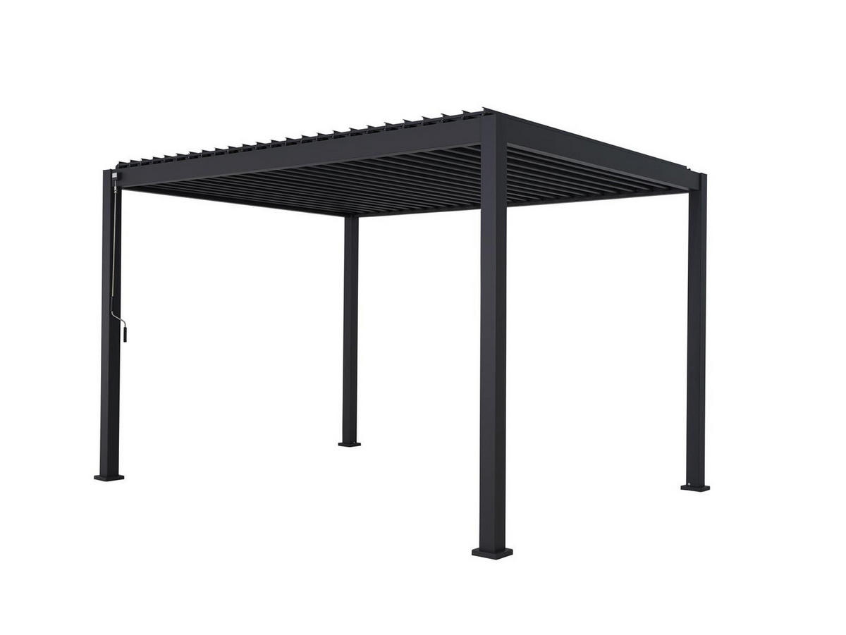 LAMELLENDACH-PERGOLA Mirador Deluxe 3x3,6 m Anthrazit Aluminium - Grau, Kunststoff (360/250/300cm) - Green Spirit