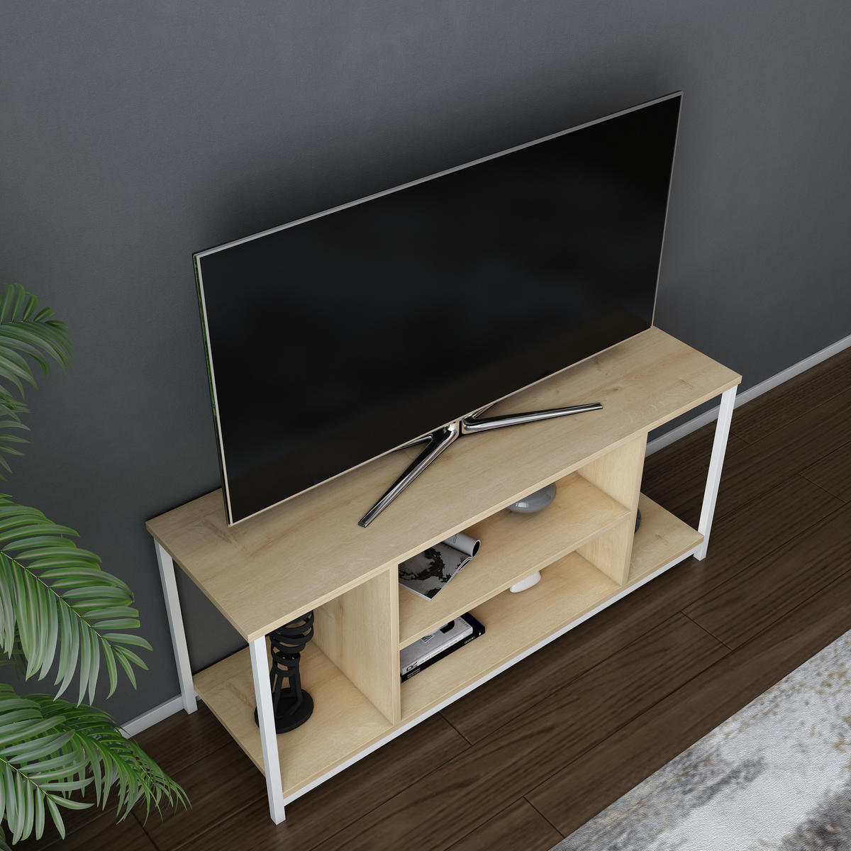 TV-ELEMENT Rinaldo Weiße Eiche - Eichefarben, Holzwerkstoff (120/51/35cm) - Decorotika