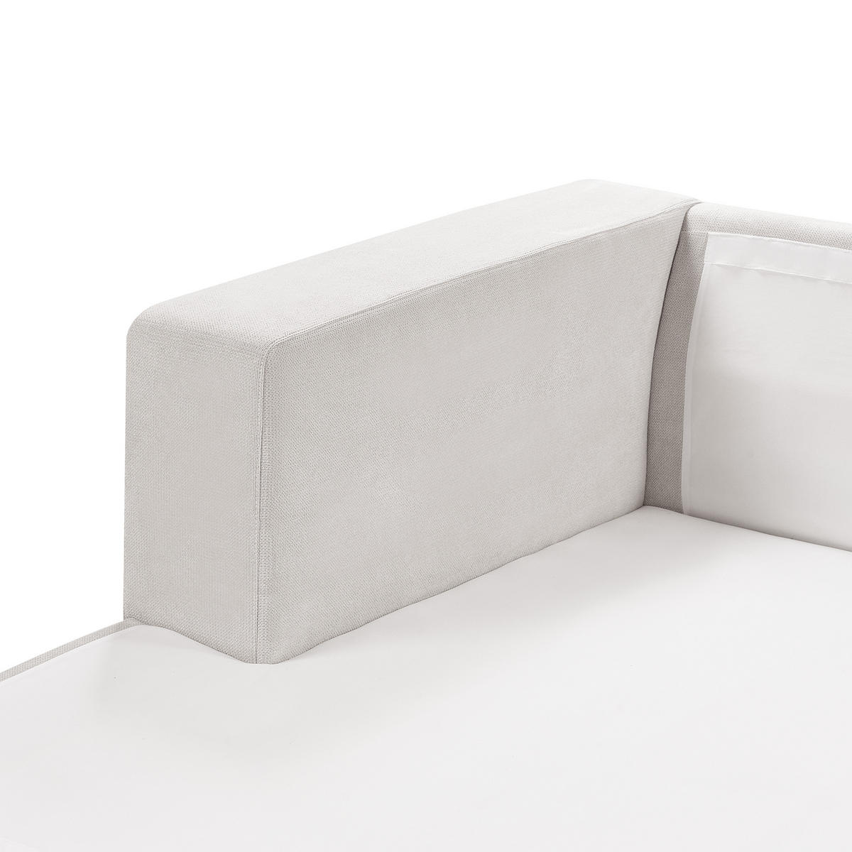 3-SITZER-ECKSOFA cremeweiß linksseitig Lofoten - Schwarz/Weiß, Textil (250/190cm) - Beliani