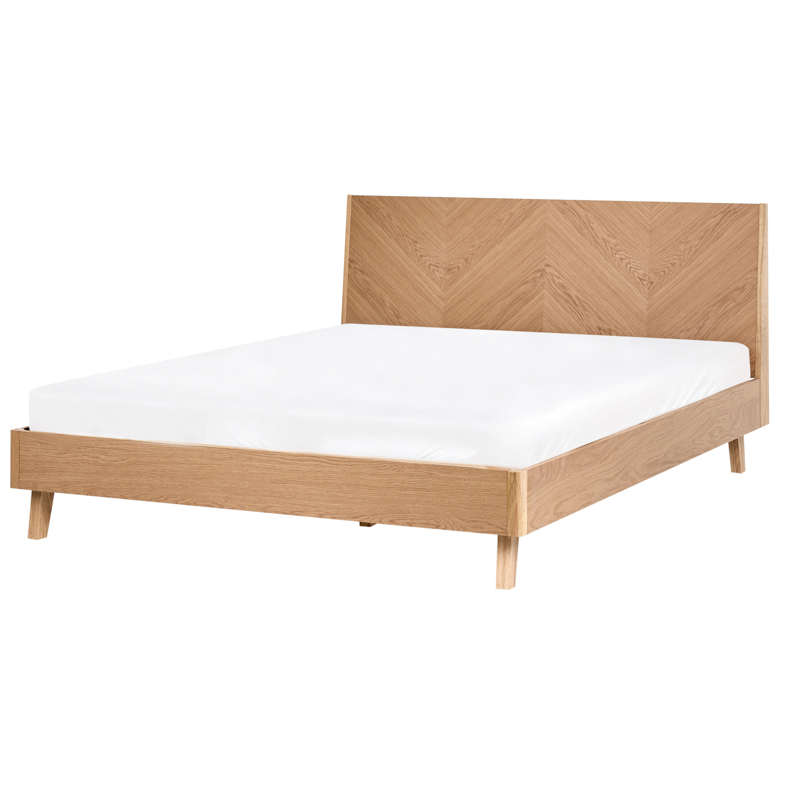 BETT mit Lattenrost 160/200 cm Hellbraun Wizernes - Hellbraun, Holzwerkstoff (160/200cm) - Beliani