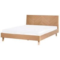 BETT mit Lattenrost 160/200 cm Hellbraun Wizernes - Hellbraun, Holzwerkstoff (160/200cm) - Beliani