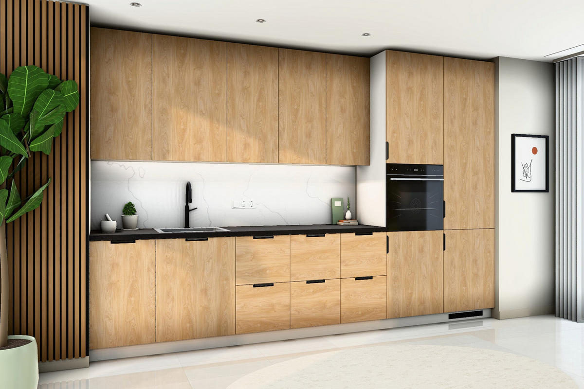 KÜCHENZEILE Sorento Sonoma Eiche & Weiß – 360 cm – KÜ-SORENTOW-002 - Sonoma Eiche, Holzwerkstoff (360/247/58cm) - ROYAL24_MARKT