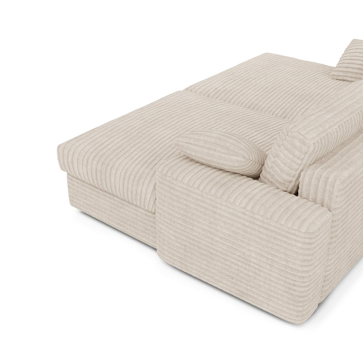 SOFA PLUM XXL-Cord Creme 260cm - Creme, Textil (260/83/155cm) - Premium Interiors