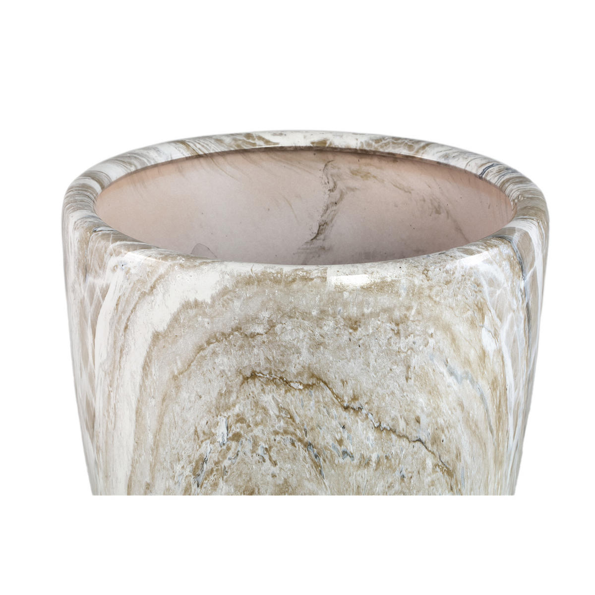 TOPF Miah Beige 40/40/42cm 3er-Set - Beige, Keramik (42cm) - PTMD Collection