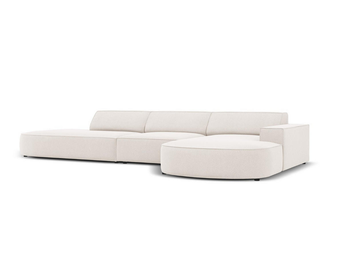 ECKSOFA rechts Jodie aus strukturiertem Stoff leichtes beige 4 Sitzplätze - Beige, Textil (166/342cm) - Micadoni