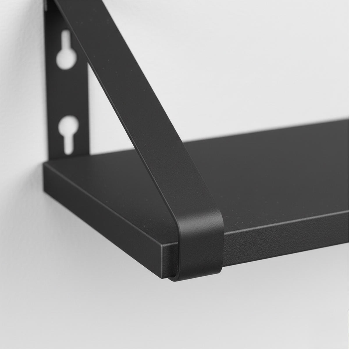 WANDREGAL-SET - Schwarz, Holzwerkstoff/Metall (40/11/12cm) - Relaxdays