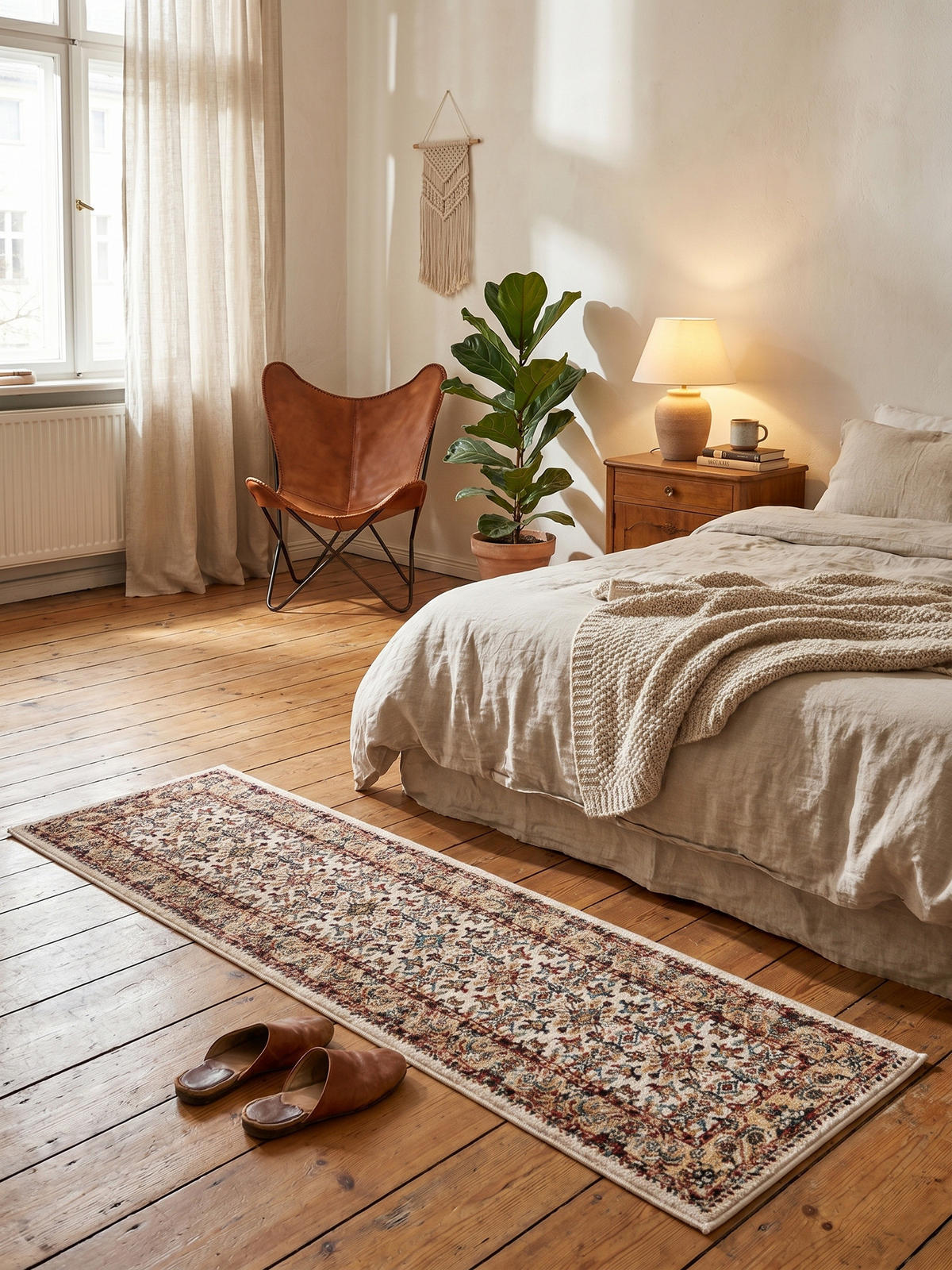 KURZFLORTEPPICH GLAZERT, orientalisch, Natur, 66 x 300 cm - Naturfarben, Textil (300/66cm) - KADIMA DESIGN