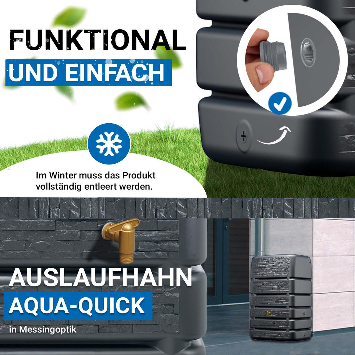 MAUERTANK 510 L, graphite grey - Grau, Kunststoff (80/123/60cm) - 4rain