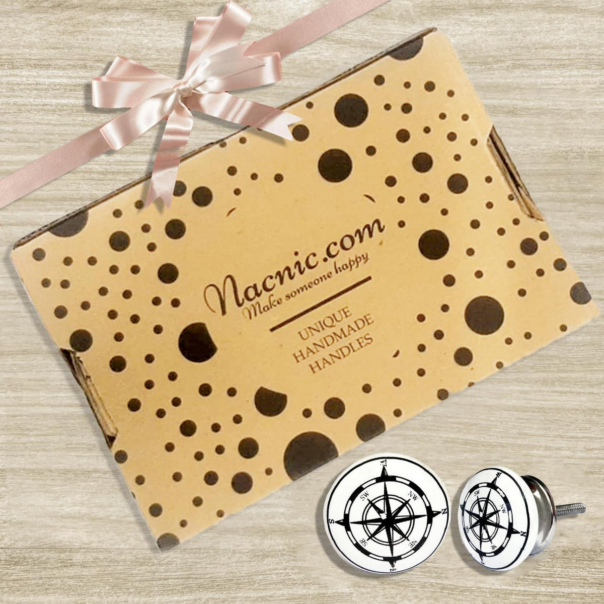 KERAMIKKNÖPFEN Set mit 20 mit verschiedenen Vintage-Uhrenmotiven 40 mm Durchmesser. - Weiß, Keramik (4/4/6.9cm) - Nacnic