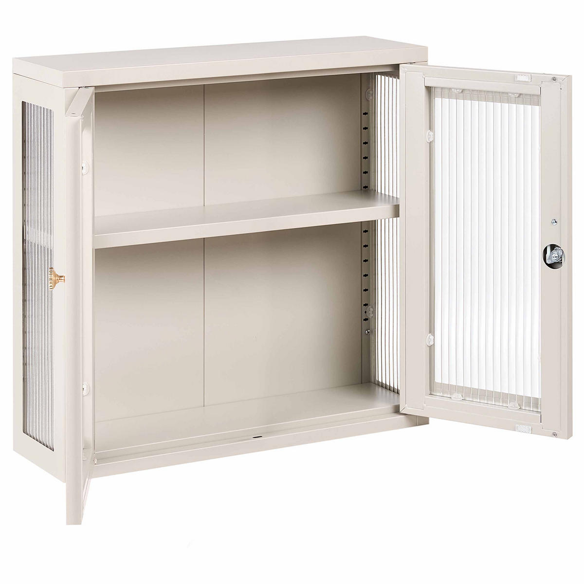 WANDSCHRANK 60 cm Metall Beige Harlyn - Beige, Metall (60/57/18cm) - Beliani