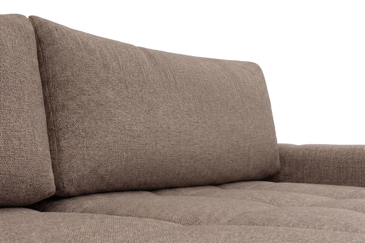 ROHOVÁ SEDAČKA ve tvaru L s funkcí spaní, Nexi, Taupe, Pravá strana, BELVEDER L - šedohnědá, dřevo (250/168cm) - Kaiser Möbel