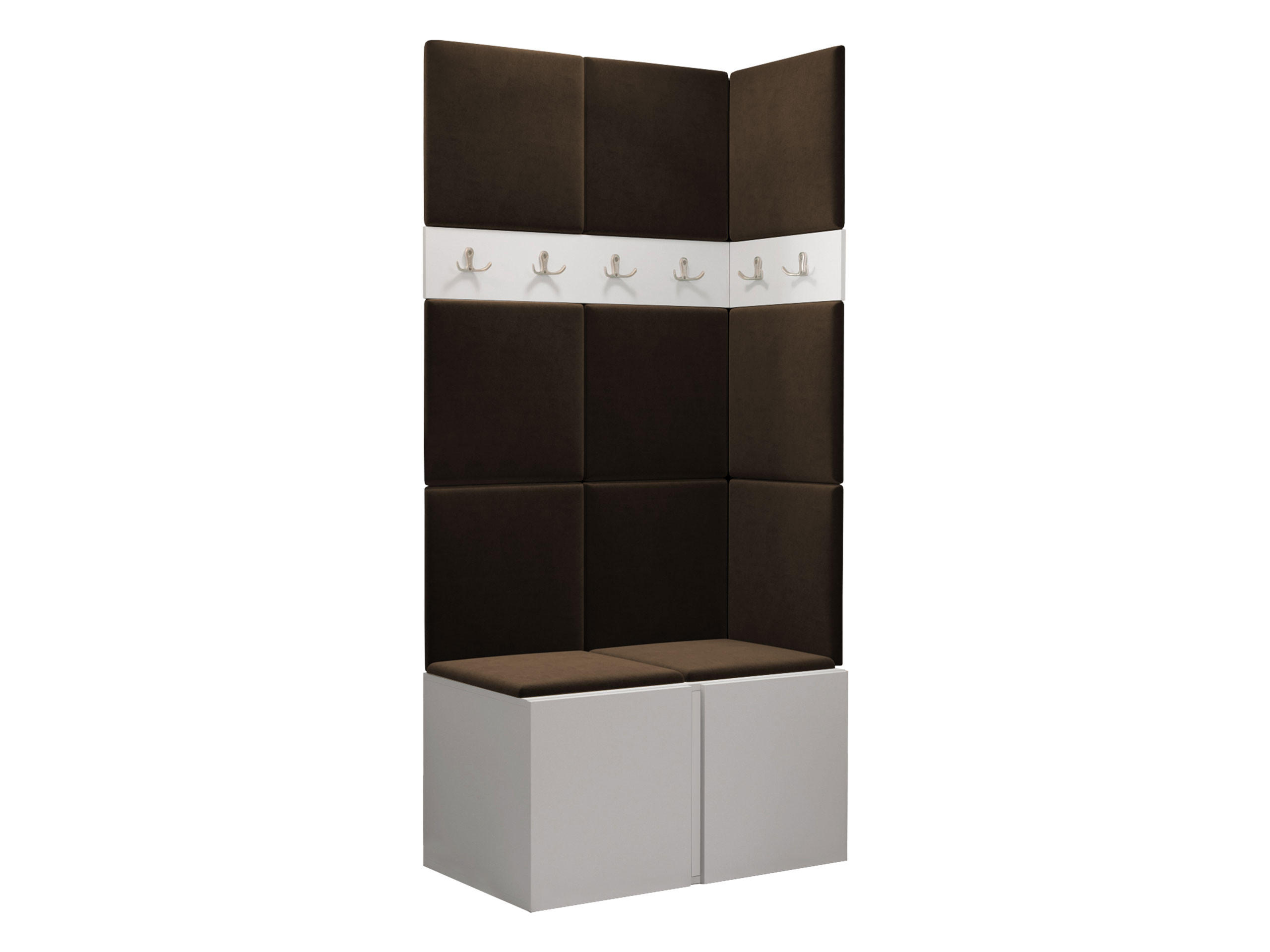 GARDEROBEN-SET Orion I - Weiß/Braun, Holzwerkstoff/Kunststoff (84/186/46cm) - MIRJAN24