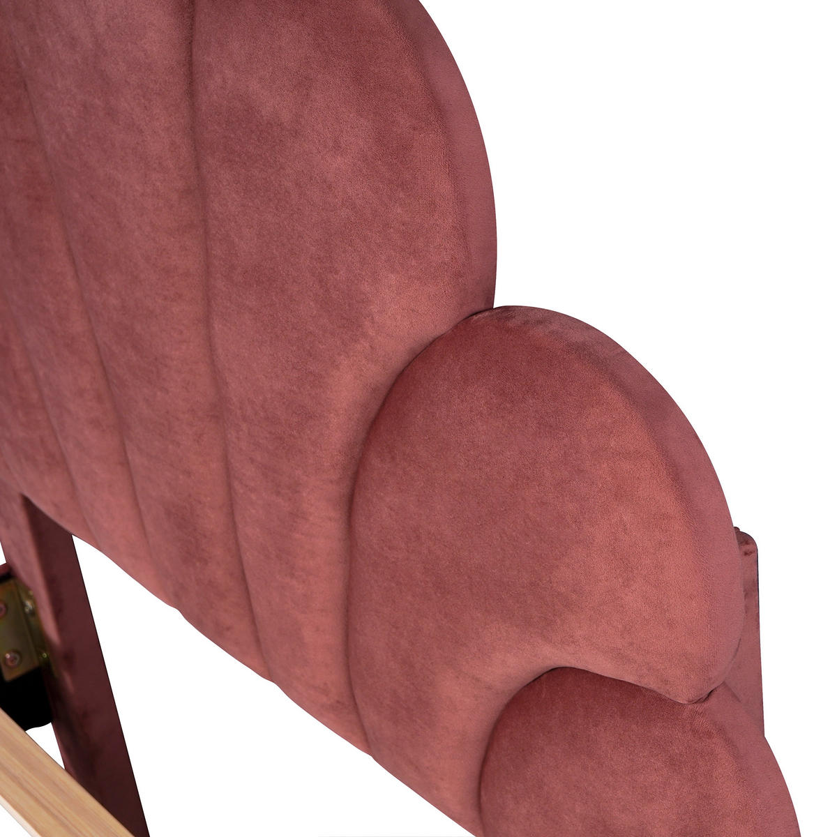 KINDEREINZELBETTEN aus Samtstoff 90x200 cm in Bohnenrot mit Lattenrost - Dunkelrosa, Textil (90/200cm) - Modfu