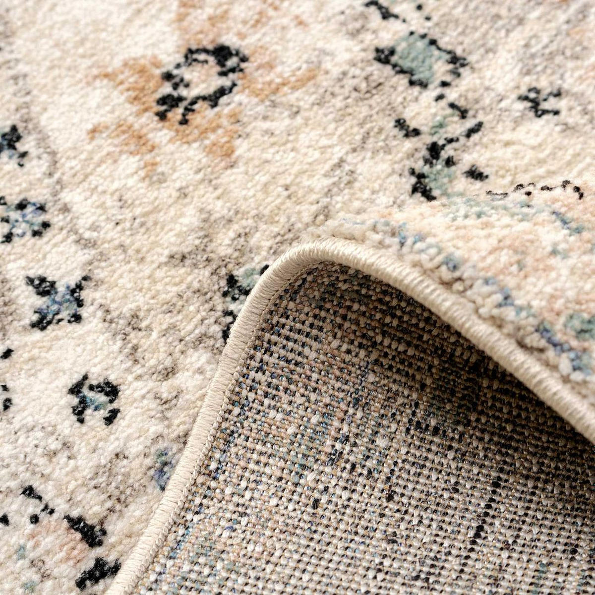 VINTAGE-TEPPICH Ikaro Kemp Blue Beige - Beige, Textil (119/170cm) - Kukoon Rugs