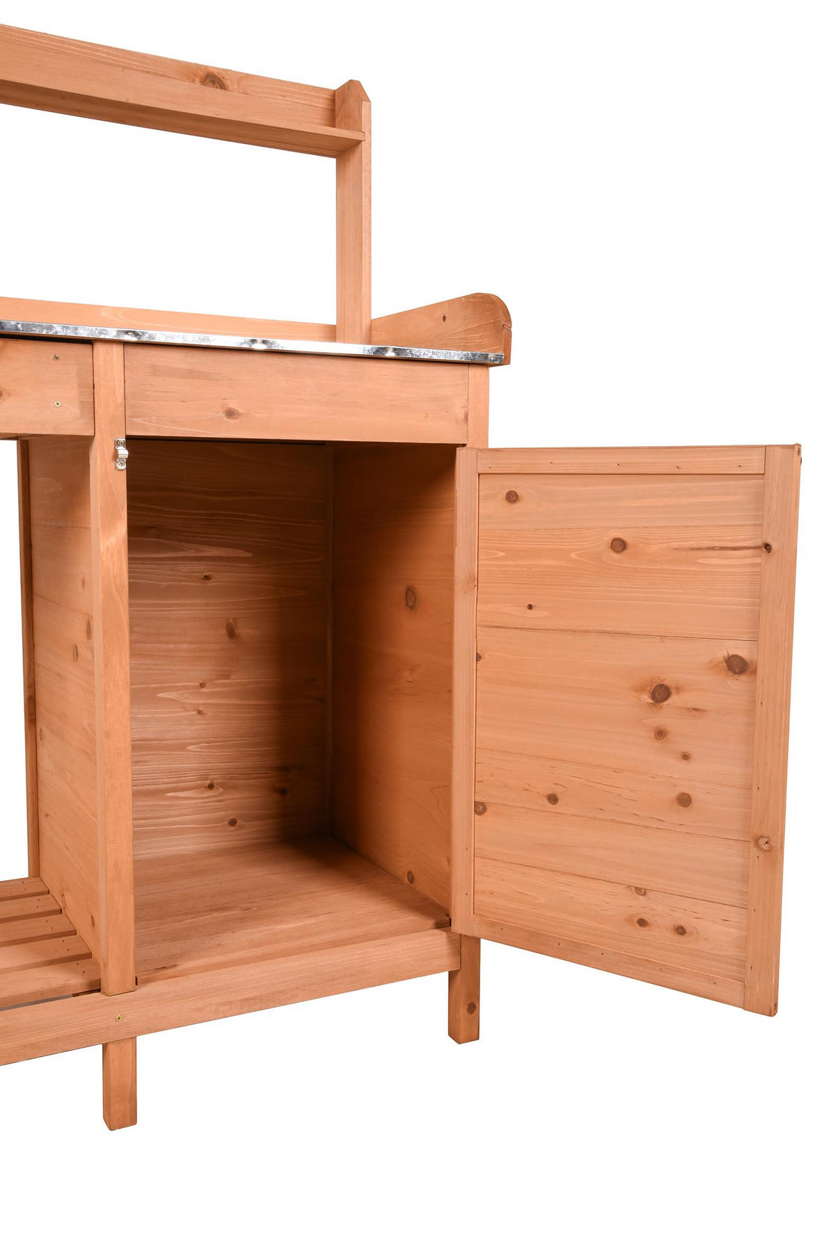 PFLANZTISCH Mita mit Unterschrank Natur Tanne Gärtnertisch - Naturfarben, Holz (112.3/45.5/125cm) - DELUKE