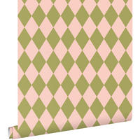TAPETE Karomuster 50 x 900 cm - Pink, Papier (50/900cm) - ESTAhome