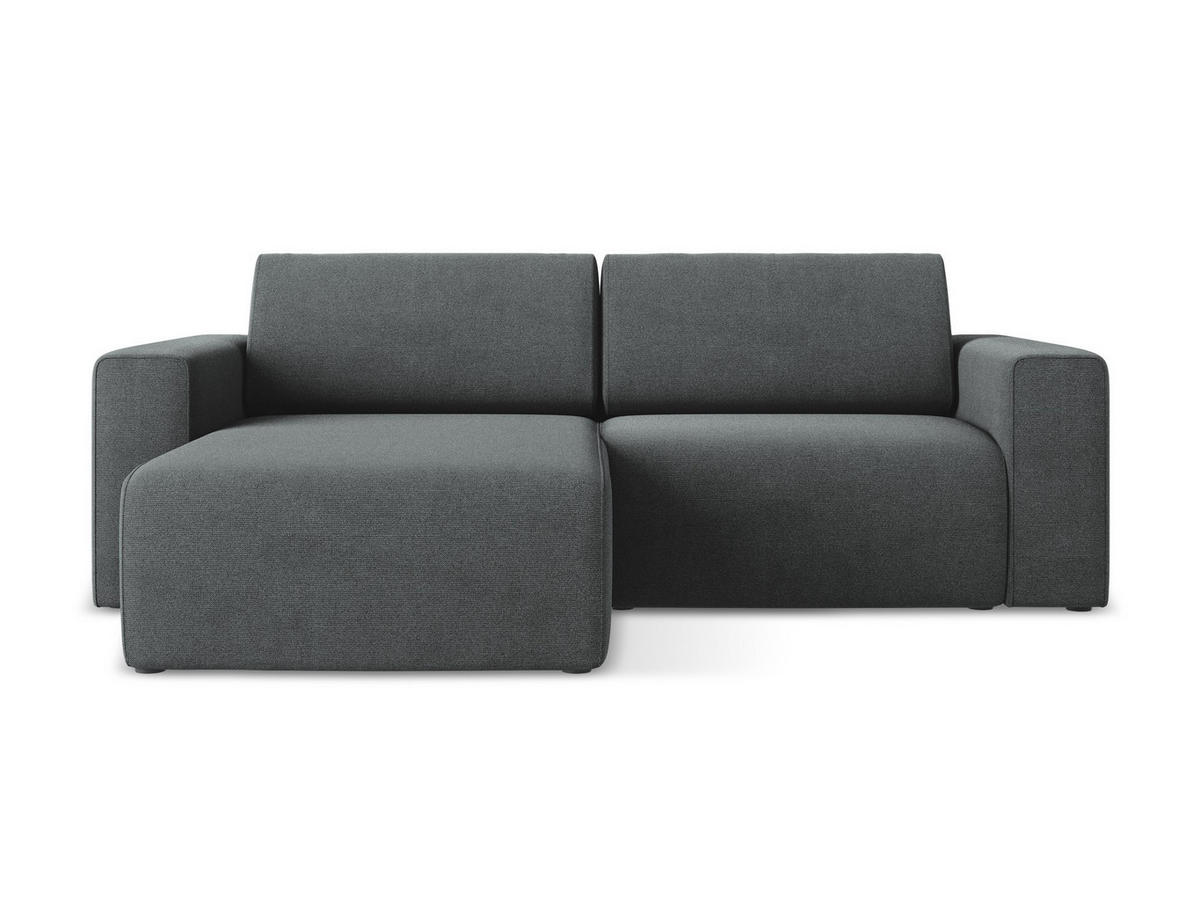 ECKSOFA Links Strukturstoff Stoff Grau - Schwarz/Grau, Kunststoff/Textil (167/224cm) - Makamii