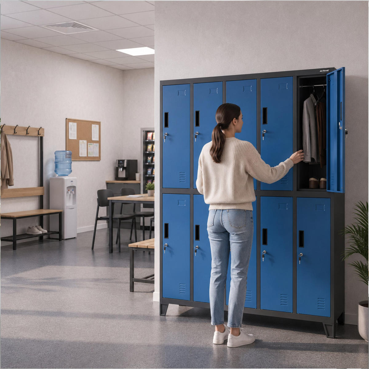 SCHLIESSFACHSCHRANK Bartek - Blau, Metall (136/172/45cm) - Jan Nowak