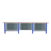 WERKBANK Buffalo Wood mit 15x Schublade HxBxT 86,5 x 300 x 75 cm Traglast 1000 kg Blau - Blau, Metall (300/86.5/75cm) - PROREGAL