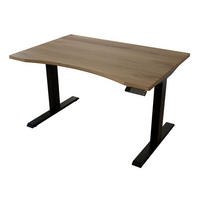SCHREIBTISCH 120/80/65 - 130 cm elektrisch höhenverstellbar aus Wildeiche ergonomisch - Schwarz/Braun, Holz (80/120/65cm) - MeinMassivholz