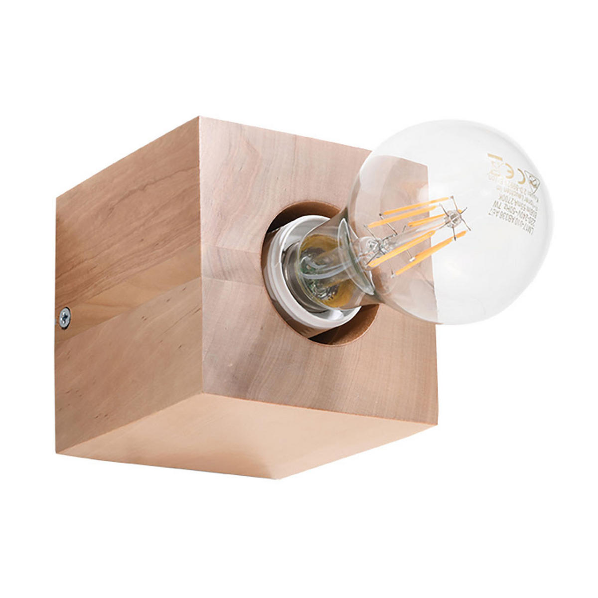 WANDLEUCHTE ARIZ Holzoptik Braun - Braun, Holz (10/10/10cm)