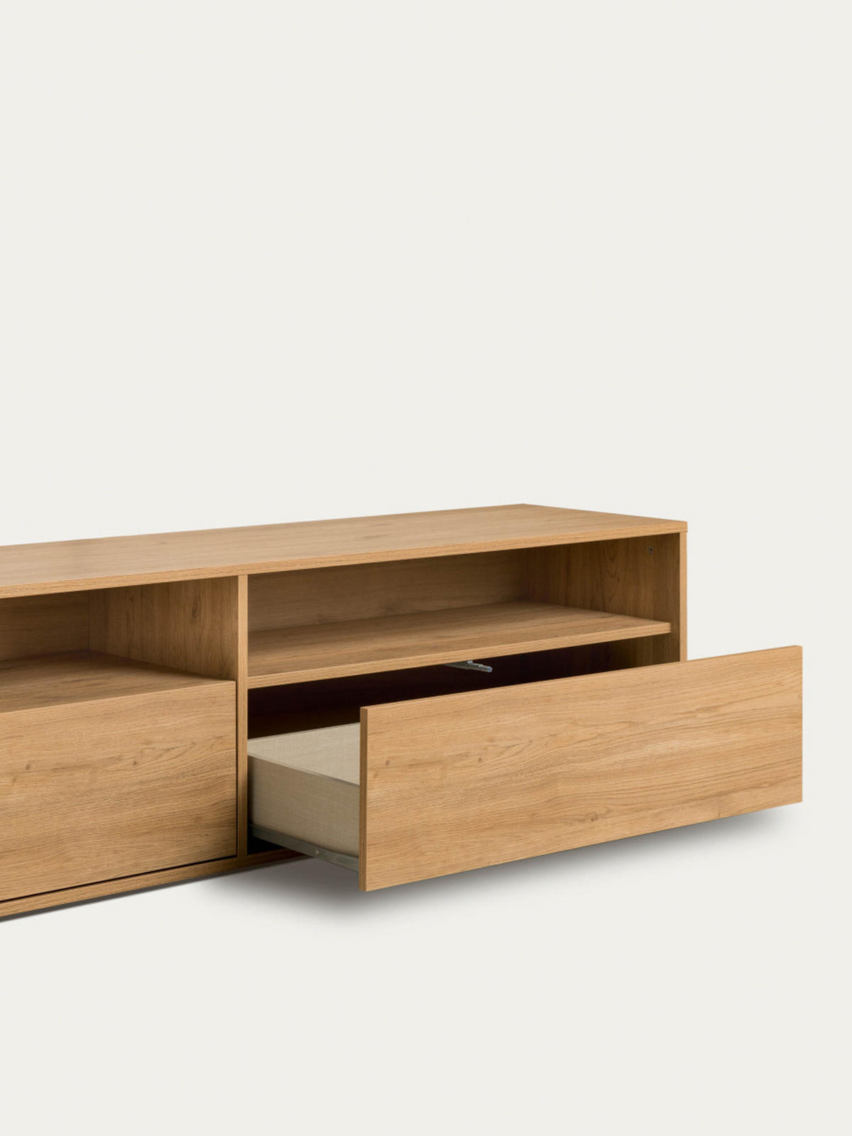 TV-ELEMENT Hegas Natur 180 cm x 43.6 cm - Braun, Holzwerkstoff (180/43/41cm) - Kenay Home