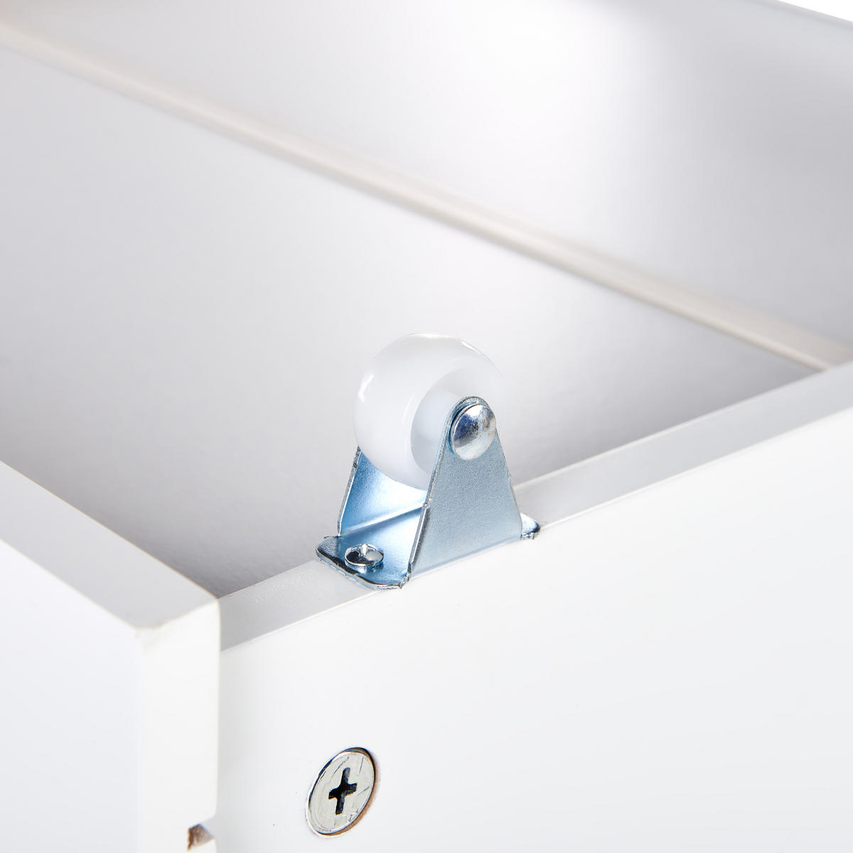 BETTSCHUBLADE 2er set Weiß Olendon - Weiß, Holzwerkstoff - Beliani