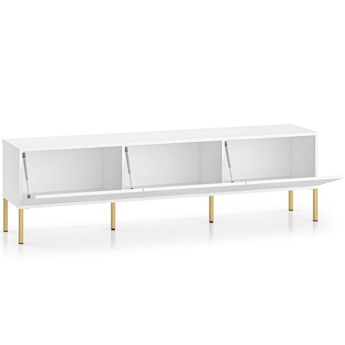 TV-MÖBEL NEBRO,Weiß - Goldfarben/Weiß, Holzwerkstoff (170/50/37cm) - KONSIMO®
