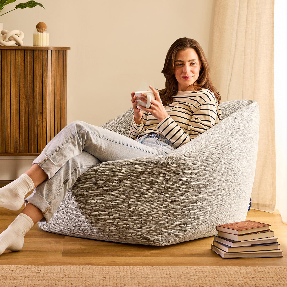 SITZSACK Sessel Natalia - Beige, Textil (70/65/70cm) - icon